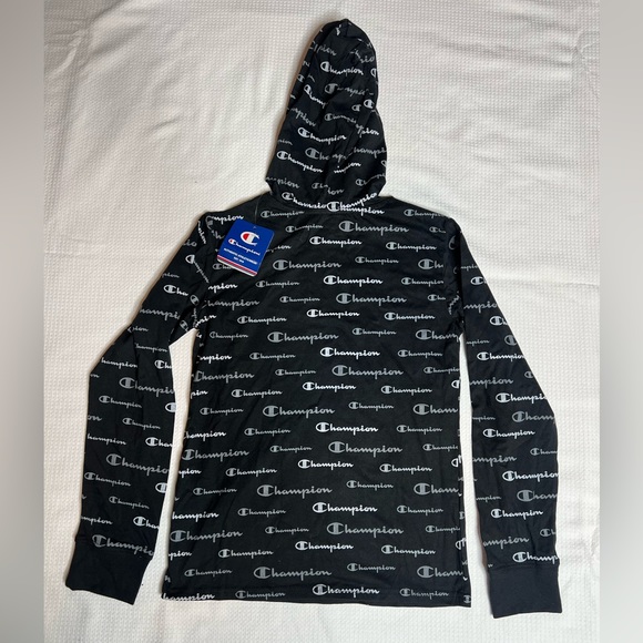 Boys Champion Long Sleeve Tee With Hood - Picture 2 of 2